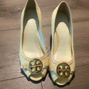 Tory Burch Peep Toe Wedges